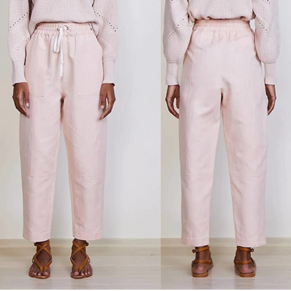Apiece Apart Surf Cropped Pockets Cotton Joggers Pants Women's Pink Size: M
